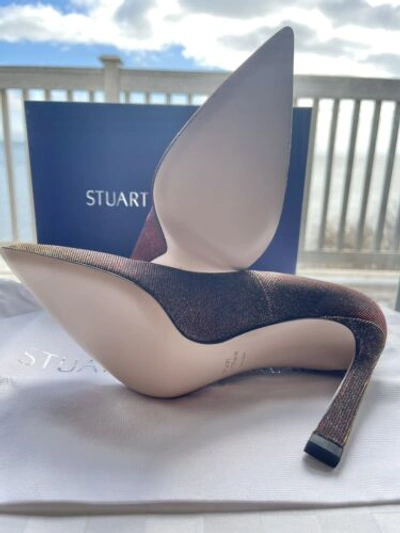 Pre-owned Stuart Weitzman Chicster Bronze Nighttime Lame Pumps Bnib 8.5m $425 In Gold