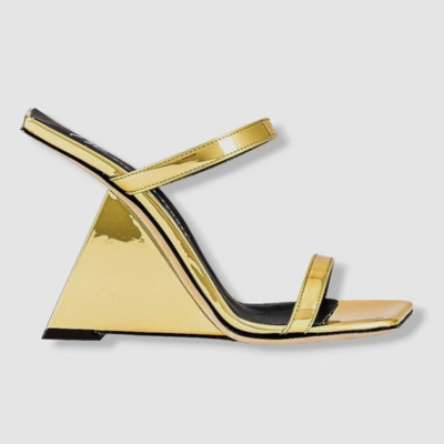 Pre-owned Giuseppe Zanotti $995  Women's Gold Metallic Shot Sandal Shoes 35.5 Eu/5.5 Us