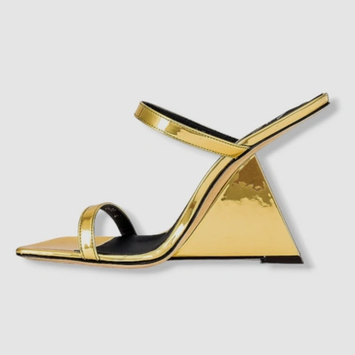 Pre-owned Giuseppe Zanotti $995  Women's Gold Metallic Shot Sandal Shoes 35.5 Eu/5.5 Us