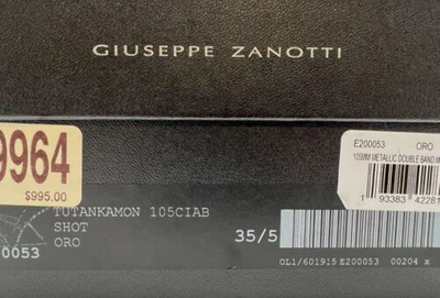 Pre-owned Giuseppe Zanotti $995  Women's Gold Metallic Shot Sandal Shoes 35.5 Eu/5.5 Us