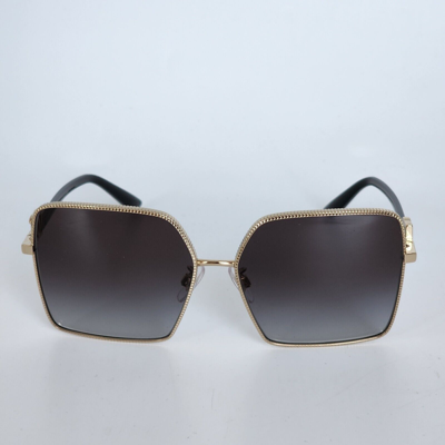 Pre-owned Dolce & Gabbana ? Dg 2279 02/8g Gold/ Black/ Grey Gradient Square Sunglasses In Grey Black Shaded