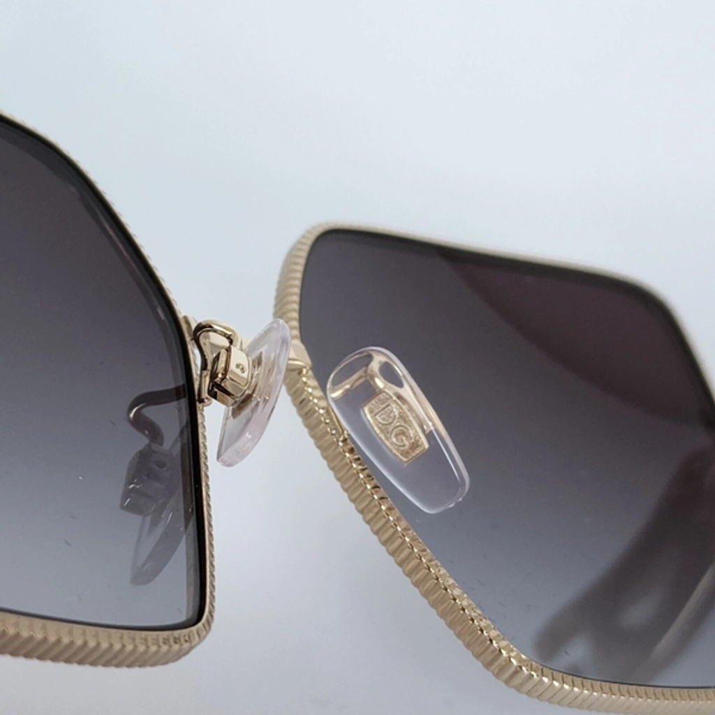 Dolce & Gabbana DG 2279 02/8G Gold Metal Square Sunglasses Grey Gradient Lens Dolce & Gabbana DG 2279 - 02/8G Gold | Sunglasses Woman main image 2
