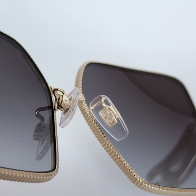 Pre-owned Dolce & Gabbana ? Dg 2279 02/8g Gold/ Black/ Grey Gradient Square Sunglasses In Grey Black Shaded