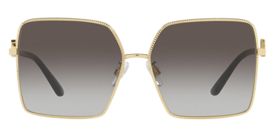 Pre-owned Dolce & Gabbana ? Dg 2279 02/8g Gold/ Black/ Grey Gradient Square Sunglasses In Grey Black Shaded