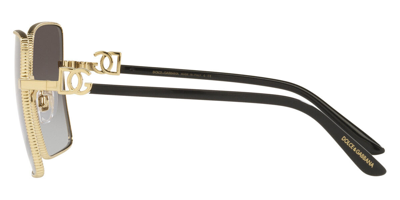 Pre-owned Dolce & Gabbana ? Dg 2279 02/8g Gold/ Black/ Grey Gradient Square Sunglasses In Grey Black Shaded