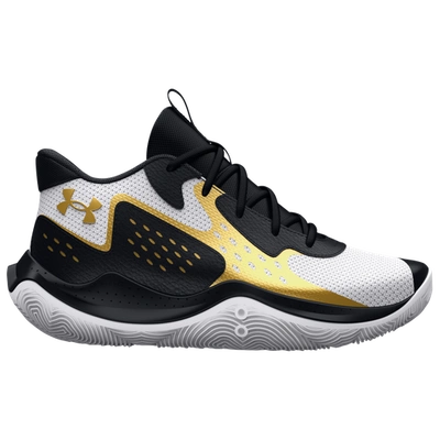Shop Under Armour Boys  Jet 23 In White/black/gold