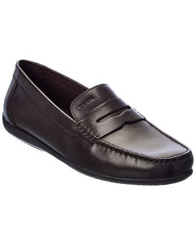 Shop Geox Ascanio Leather Loafer In Brown