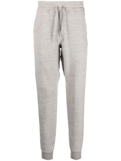 Shop Tom Ford Drawstring-waist Cotton Track Pants In Grey