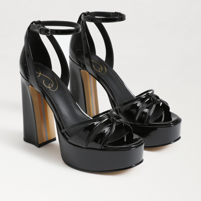 Shop Sam Edelman Kamille Ankle Strap Platform Heel Black Patent