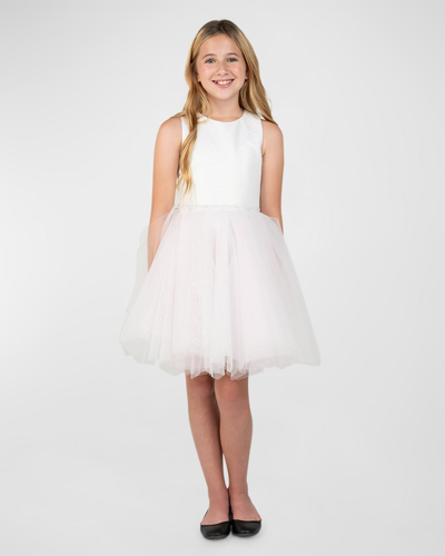 Shop Zoe Girl's Ginny Combo Tulle Dress In Pink