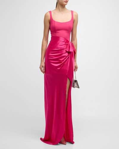 Shop Cinq À Sept Marian Sleeveless Gown In Pink Dahlia