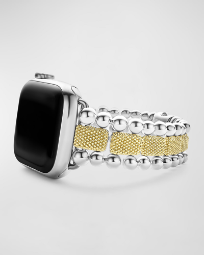 Shop Lagos Smart Caviar Lux Two Tone 38mm Apple Watch Bracelet In Silver