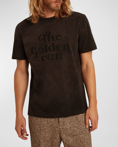 Shop Golden Goose Men's Journey Graphic T-shirt In Anthracite Black