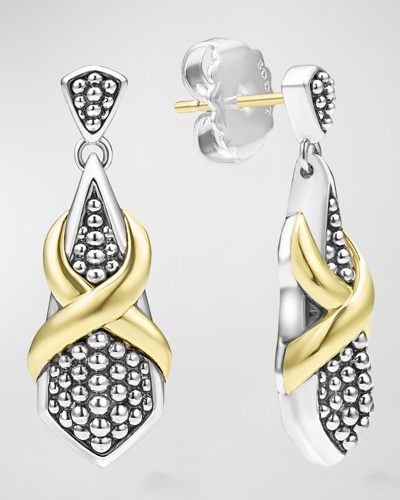Shop Lagos Embrace Two Tone X Drop Earrings In Silver