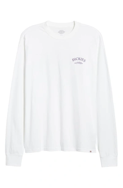 Shop Dickies Garden Plain Long Sleeve Cotton Graphic T-shirt In White