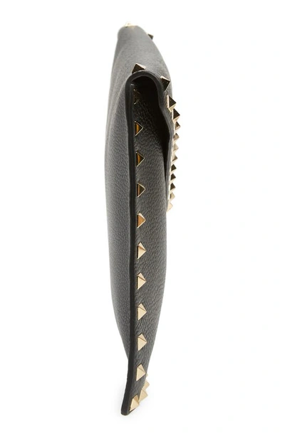 Valentino Rockstud Large Envelope Clutch Bag In Nero