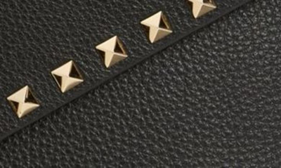Shop Valentino Large Rockstud Leather Envelope Pouch In Nero