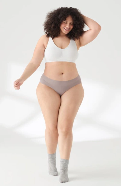 True & Co. Soft Form V-neck Adjustable Strap Bralette In White