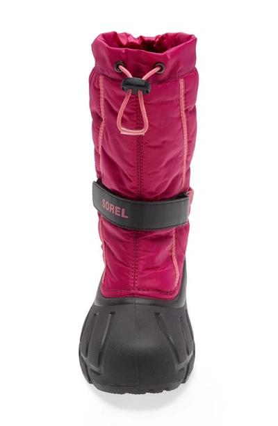 Shop Sorel Kids' Flurry Weather Resistant Snow Boot In Deep Blush/ Tropic Pink
