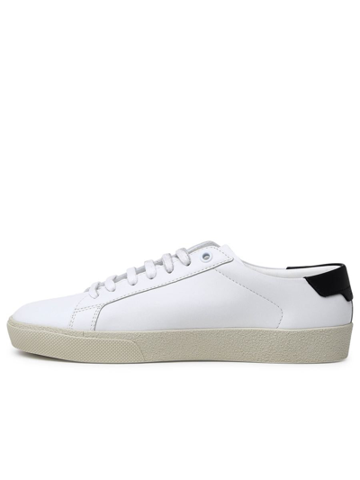 SAINT LAURENT WHITE LEATHER SNEAKERS 
