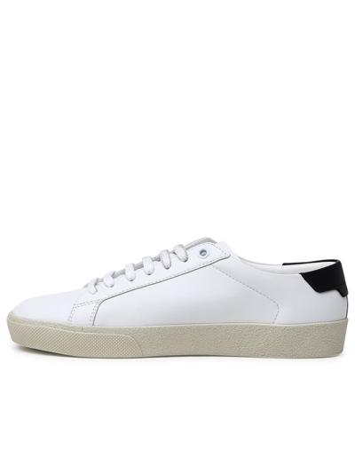 Shop Saint Laurent White Leather Sneakers