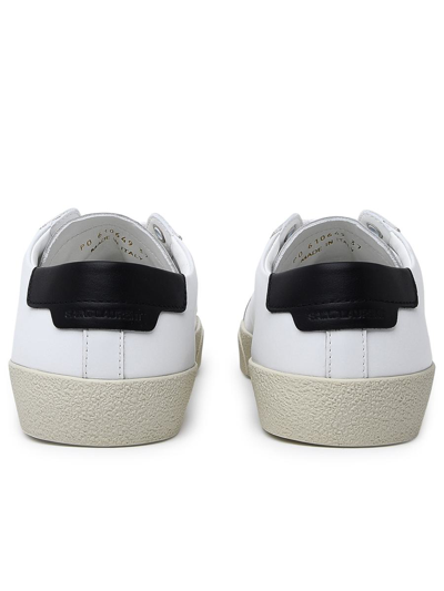 Shop Saint Laurent White Leather Sneakers