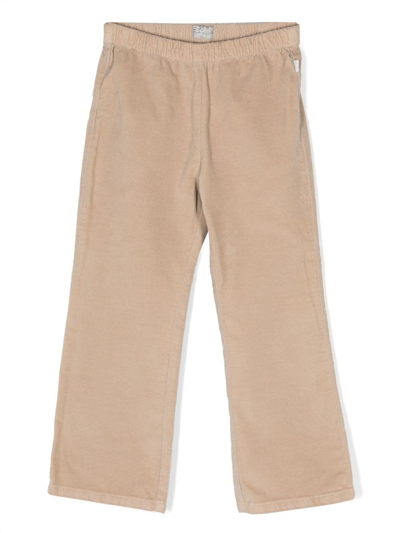 Shop Il Gufo High-waisted Straight-leg Pants In Neutrals
