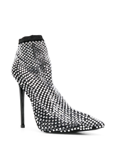 Le Silla Gilda 85mm Crystal-embellished Boots In Black