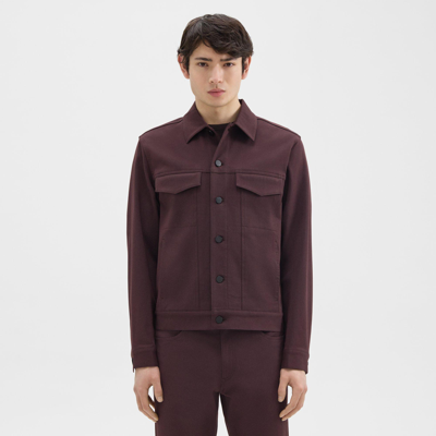Shop Theory River Trucker Jacket In Neoteric Twill In Malbec