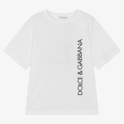 Shop Dolce & Gabbana Boys White Cotton T-shirt