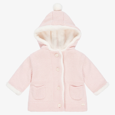 Shop Tartine Et Chocolat Baby Girls Pink Cotton Knit Pram Coat