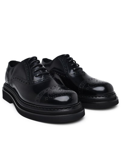 Shop Dolce & Gabbana Day Classic Black Leather Lace-up Shoes
