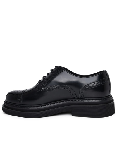 Shop Dolce & Gabbana Day Classic Black Leather Lace-up Shoes