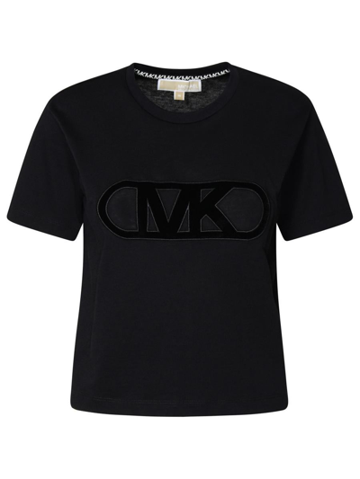 Shop Michael Michael Kors Empire Black Cotton T-shirt