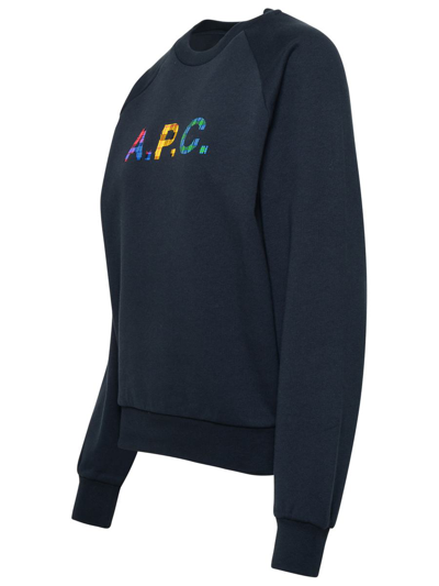 Shop Apc Vicky Navy Cotton Sweatshirt