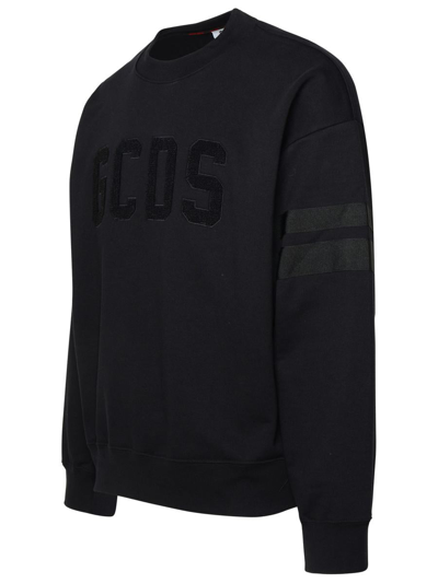 Shop Gcds Black Cotton Sweatshirt