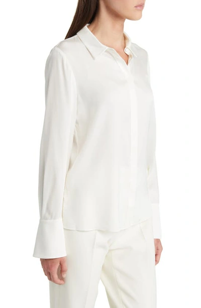 Shop Kobi Halperin Larissa Stretch Silk Blouse In Ivory