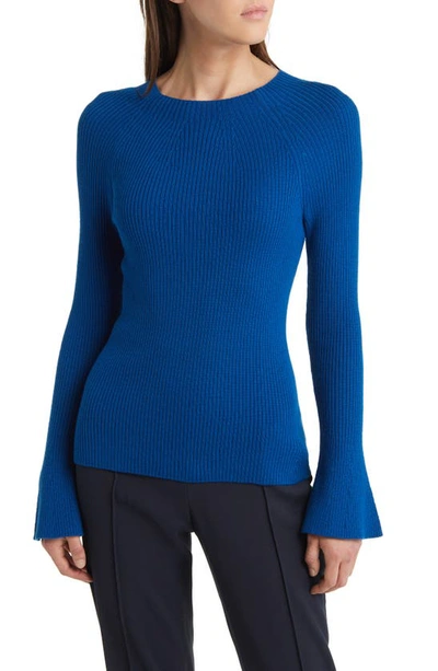 Shop Kobi Halperin Mercer Rib Wool Sweater In Steel Blue