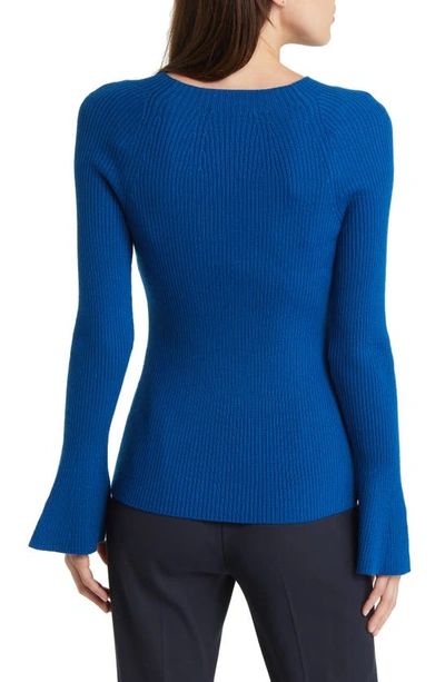 Shop Kobi Halperin Mercer Rib Wool Sweater In Steel Blue