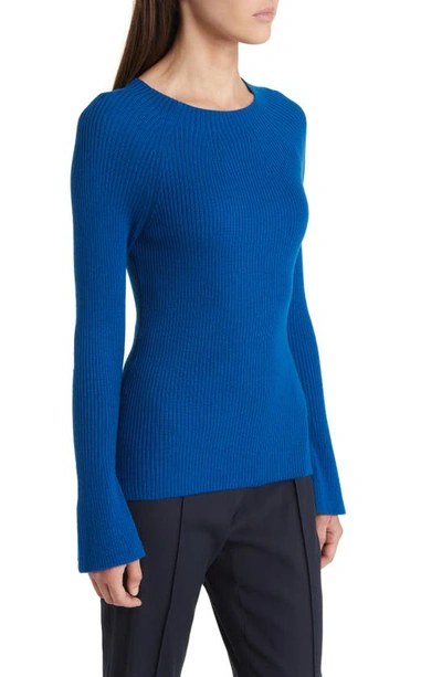 Shop Kobi Halperin Mercer Rib Wool Sweater In Steel Blue