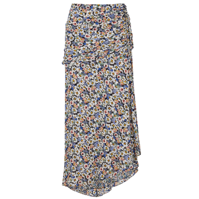 Shop Veronica Beard Lucien Floral-print Silk-chiffon Midi Skirt In Multicoloured