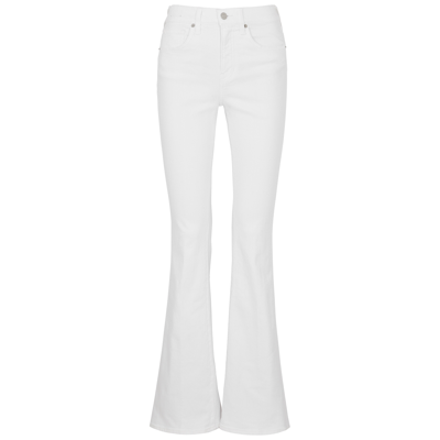 Shop Veronica Beard Beverly Skinny Flared-leg Jeans In White