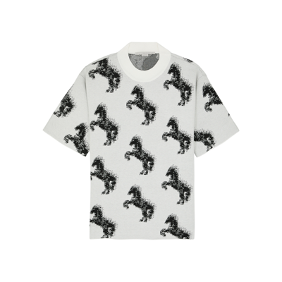 Shop Stella Mccartney Horse-intarsia Knitted T-shirt In White
