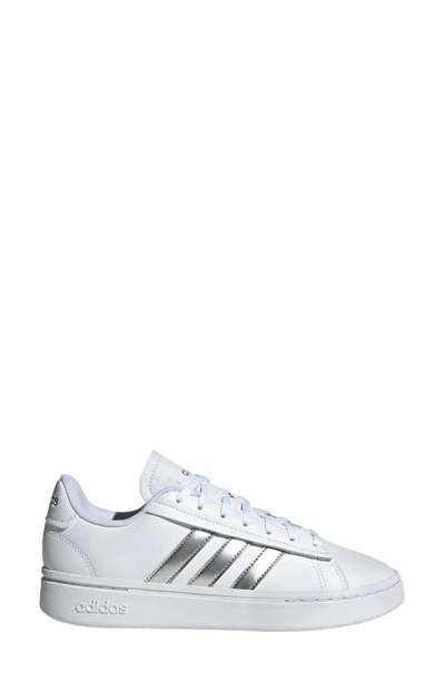 Shop Adidas Originals Grand Court Alpha Tennis Sport Sneaker In White/ Silver/ White