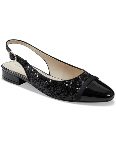 Shop Charter Club Avril Slingback Flats, Created For Macy's In Black Sequin