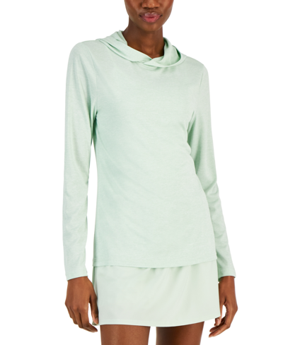 Shop Id Ideology Women's Essentials Light Weight Hooded Long Sleeve, Created For Macy's In Mint Wash