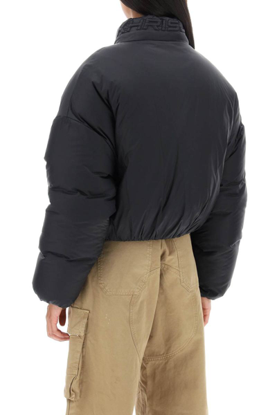 Shop Khrisjoy 'joy' Oversized Cropped Down Jacket In Black