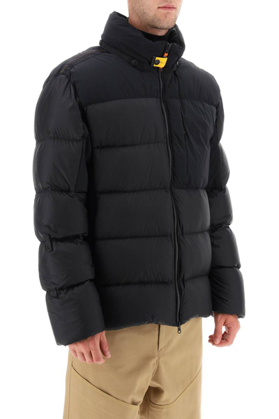 Shop Parajumpers Gover Short Down Jacket With Extractable Hood In Black