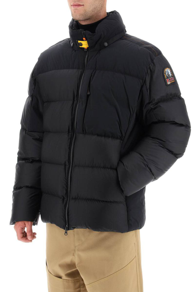 Shop Parajumpers Gover Short Down Jacket With Extractable Hood In Black