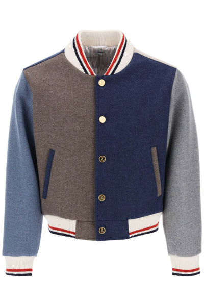 Shop Thom Browne Funmix Wool Blouson Jacket In Multicolor